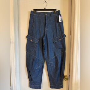 NWT Barrel Leg Jeans Women oversized 6 30x29 Cargo